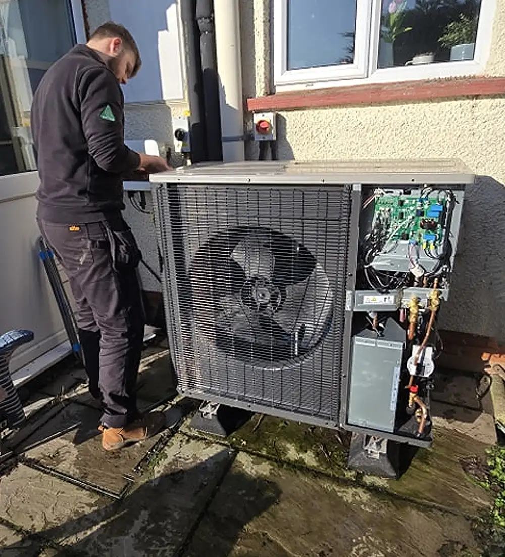 A Blackdown Heating Ltd air source heat pump installation
