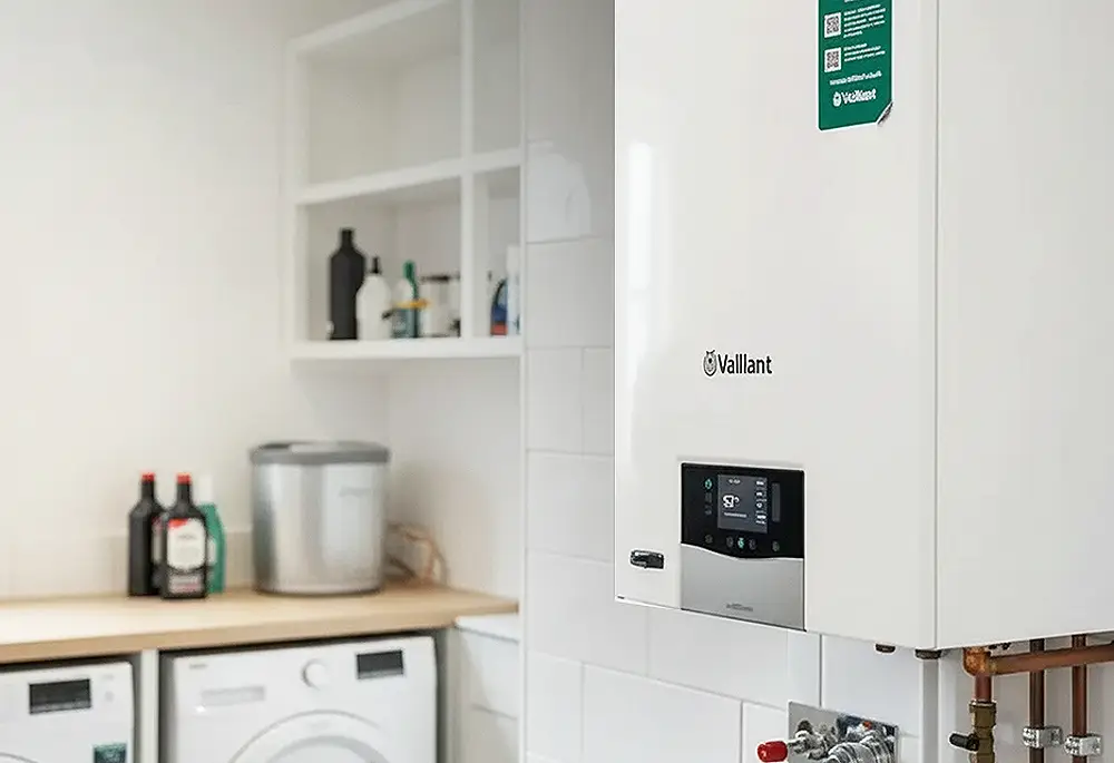 A Gas Boiler being instected by a Blackdown Heating Ltd engineer in Taunton, Somerset